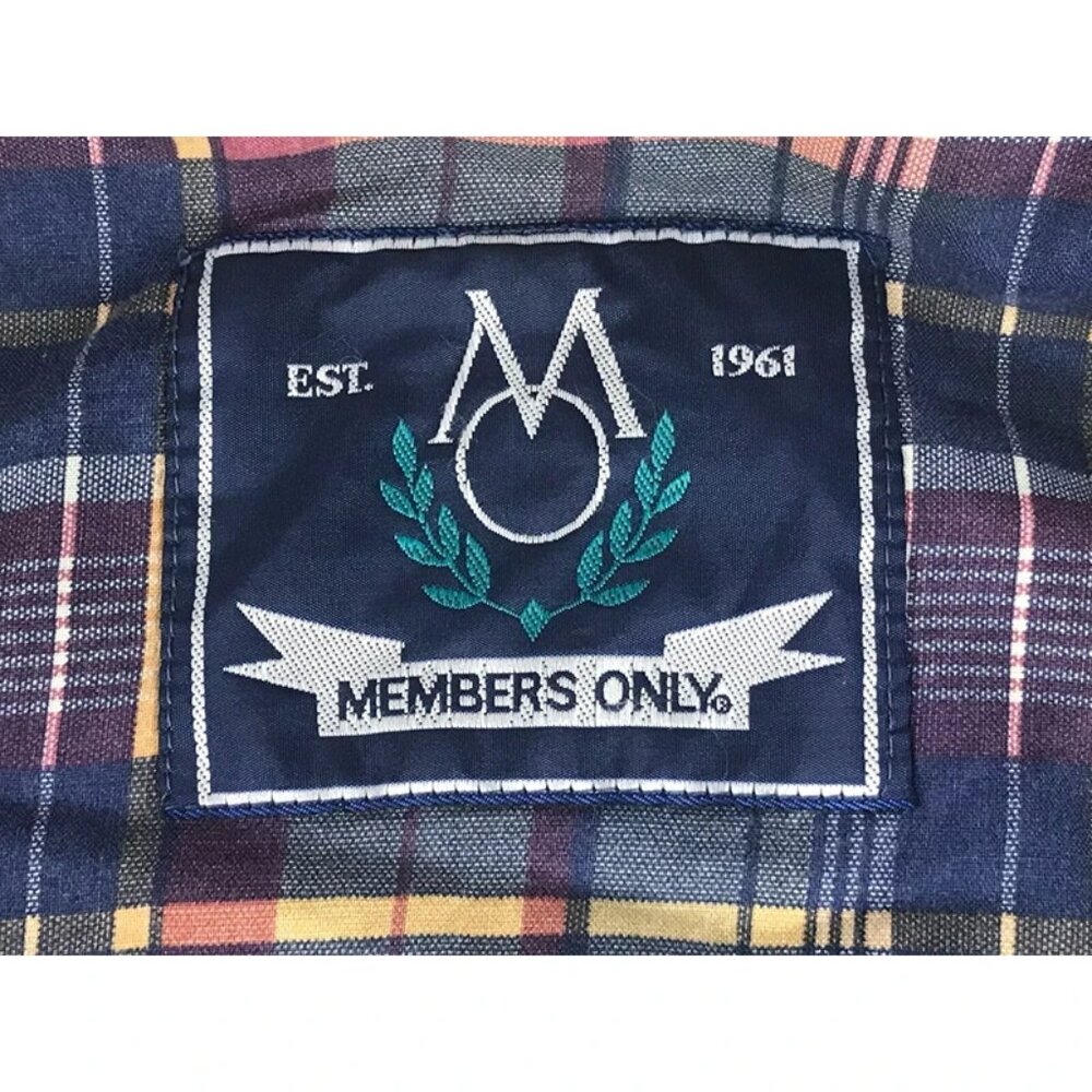 Members Only Mens Beige Lined Lining Pockets Full Zip‎ Windbreaker Jacket Size L - Picture 9 of 16